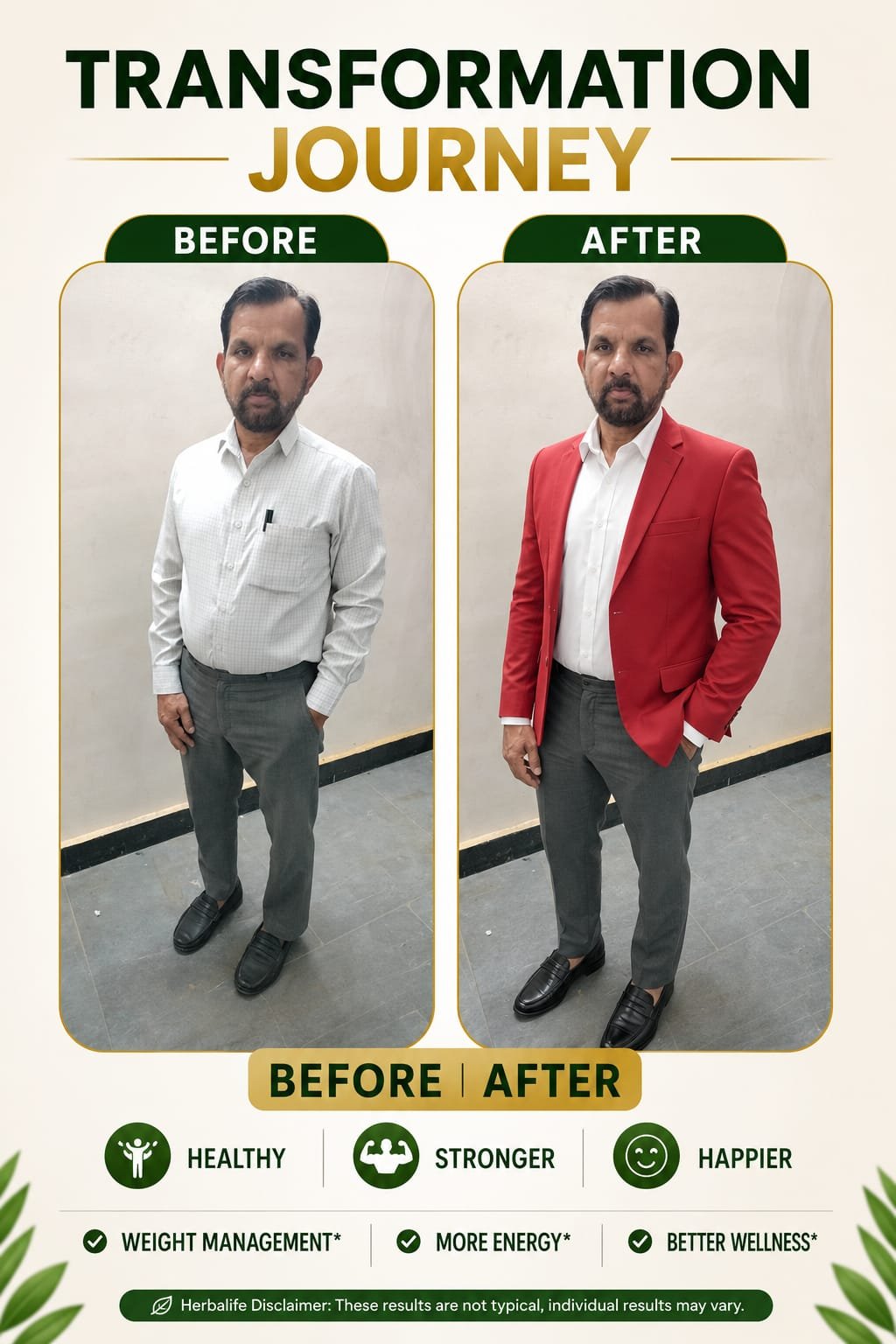 Client weight loss transformation